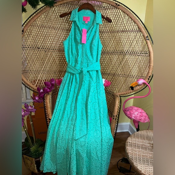 Lilly Pulitzer NWT Chrisella MIDI Shirtdress Beach Paradise Size 4,8 - Picture 10 of 13